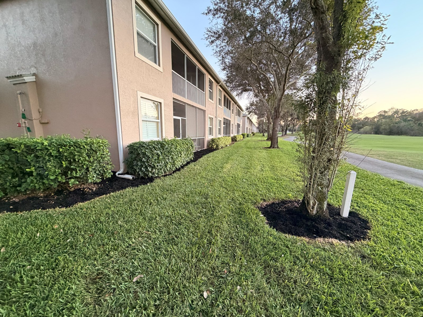 A freshly maintained landscape