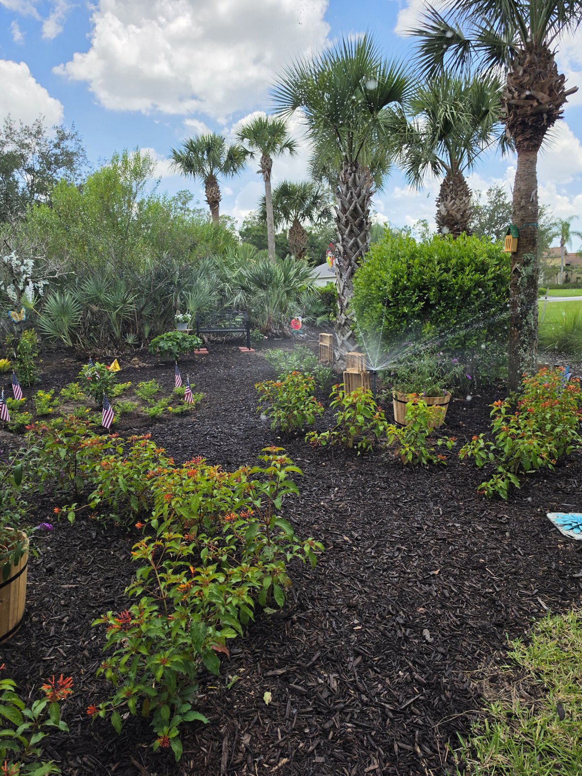 Tropical garden irrigation